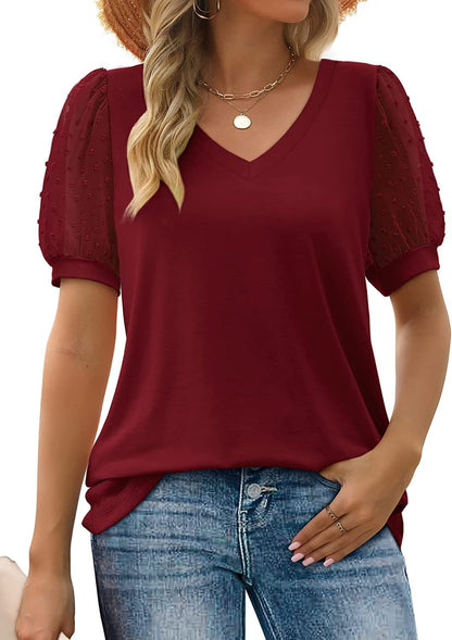 Blusa algodón manga larga escote V elegante