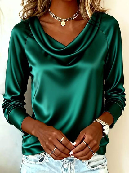 Blusa Mujer Satinada Elegante Corte Amplio