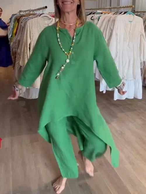 Vestido Lino Clásico Mujer
