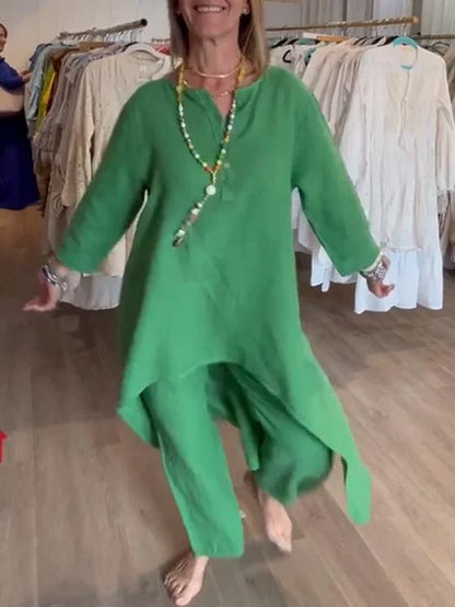 Vestido Lino Clásico Mujer