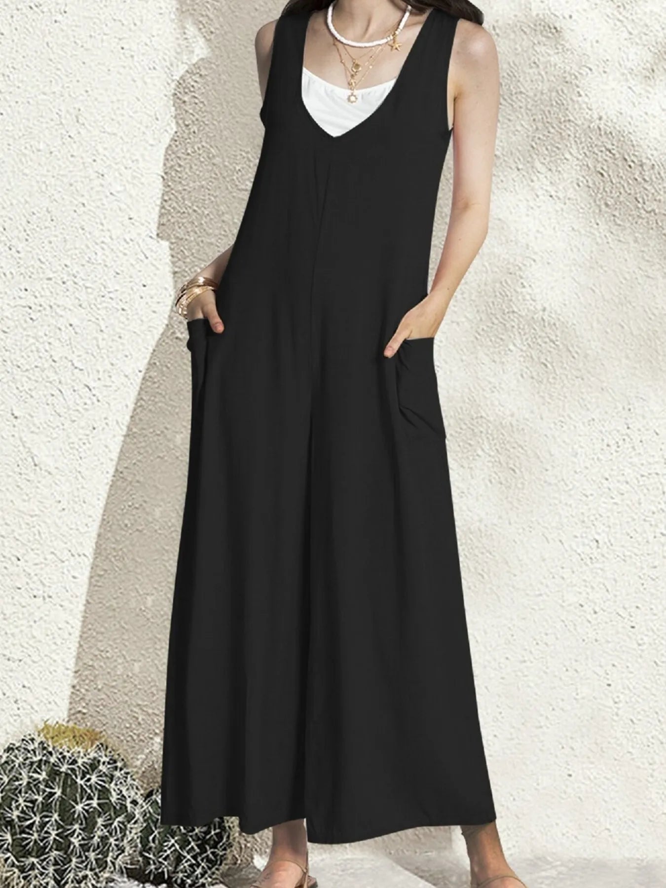 Mono ligero sin mangas cuello pico - Vestiria