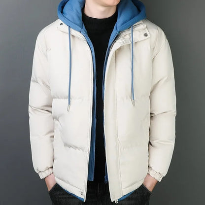 Chaquetón de Algodón Impermeable con Capucha para Hombre