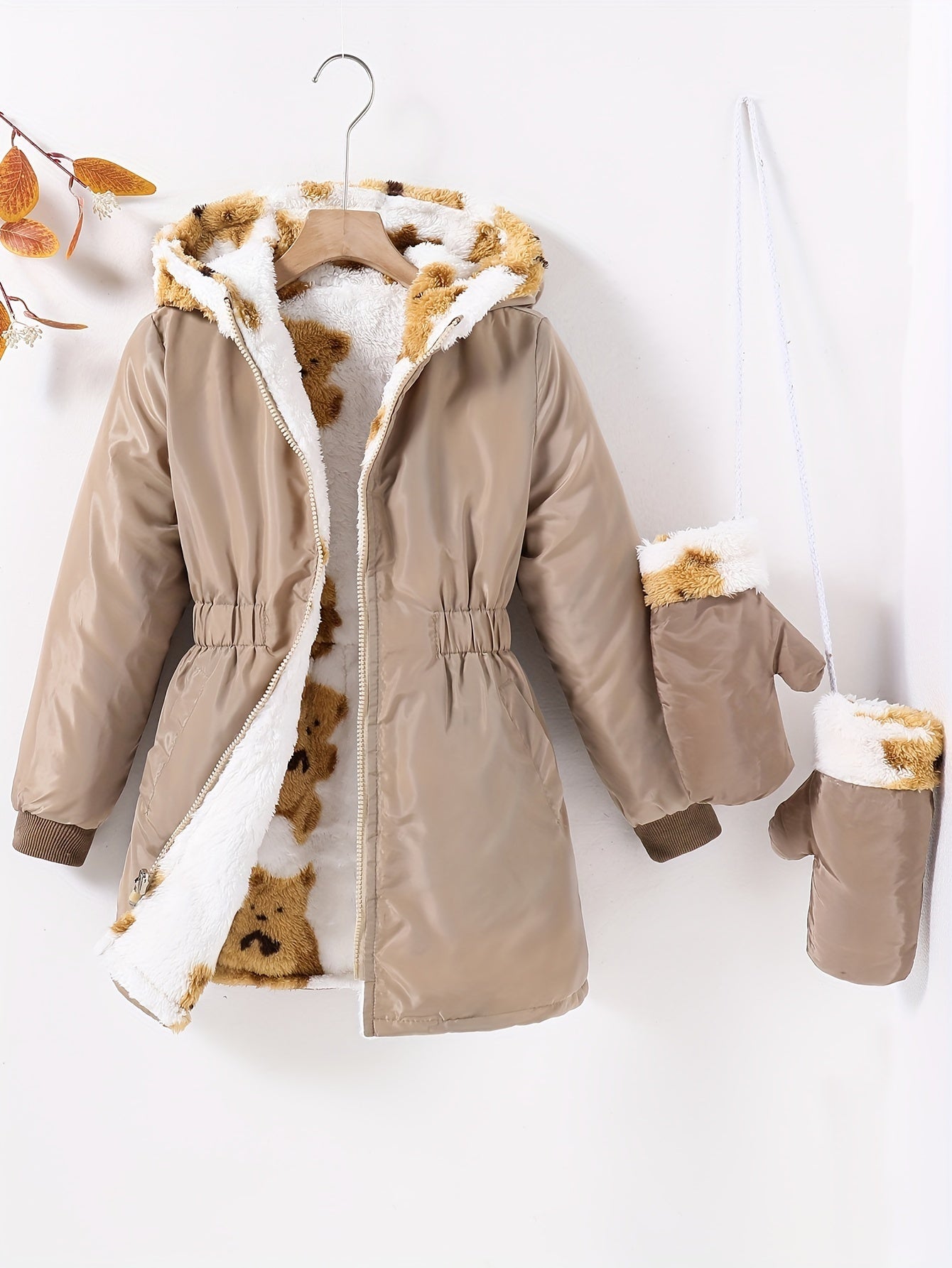 Chaqueta Invierno Niña Abajo Forro y Guantes