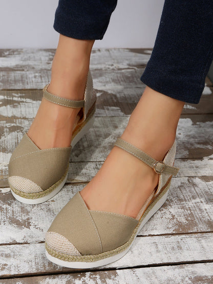 Sandalias de Cuña Comodas Mujer con Punta Cerrada