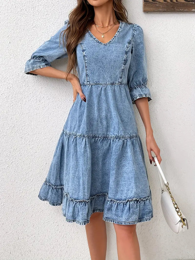 Vestido Vaquero Elegante Mujer - Vestiria