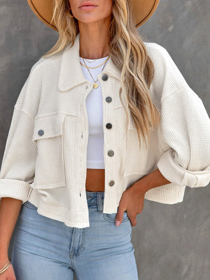 Chaqueta Casual Amplia Cuello Alto