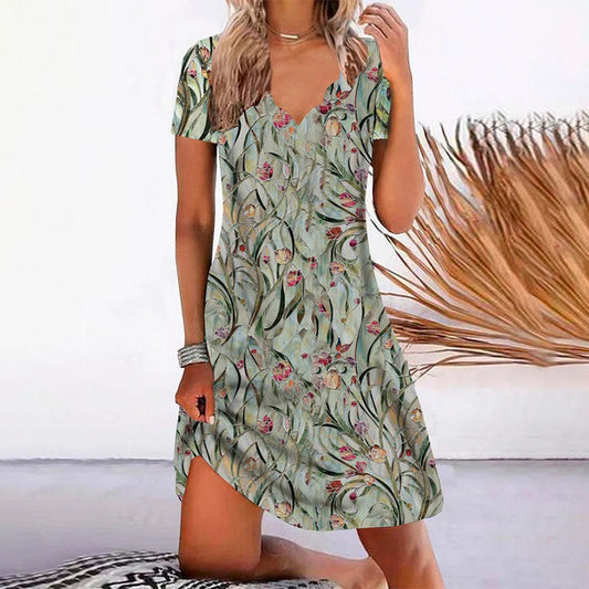 Vestido de verano ligero con flores - Vestiria