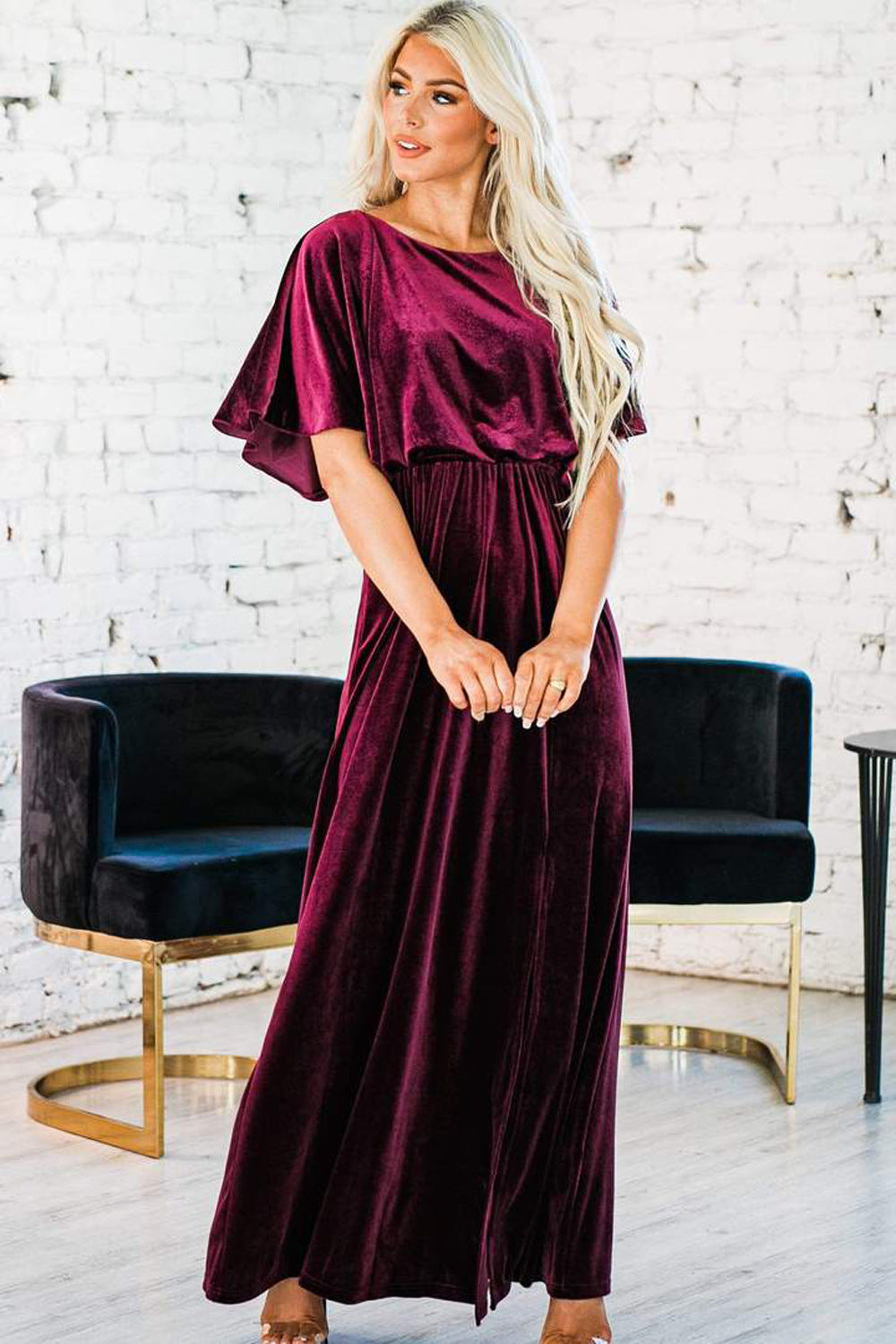 Vestido Noche Corto de Terciopelo Elegante Mujer - Vestiria