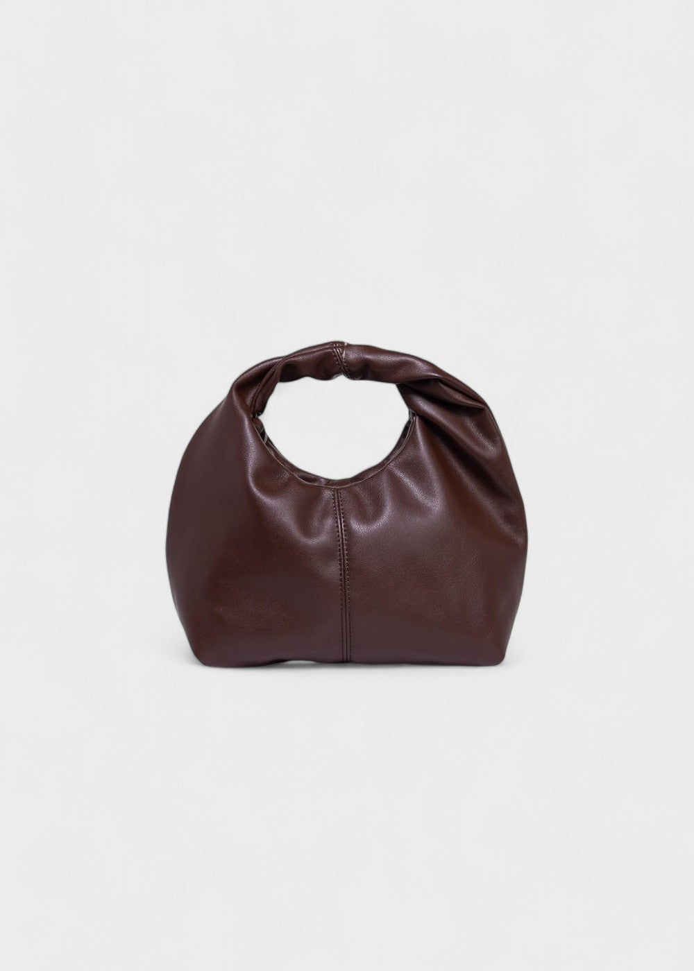 Bolso Mujer Cuero Imitación Asa Redonda Diseño Chic Malva - Vestiria