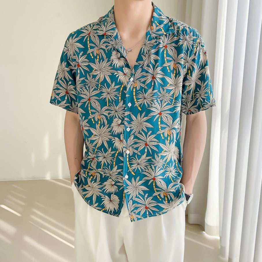 Camisa Hombre Estampado Floral Relajada - Vestiria