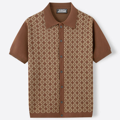 Camisa Polo Hombre Estampado Geométrico Moderna