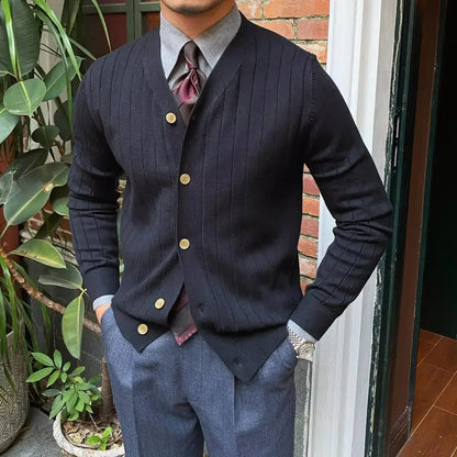 Jersey de punto cálido manga larga hombre