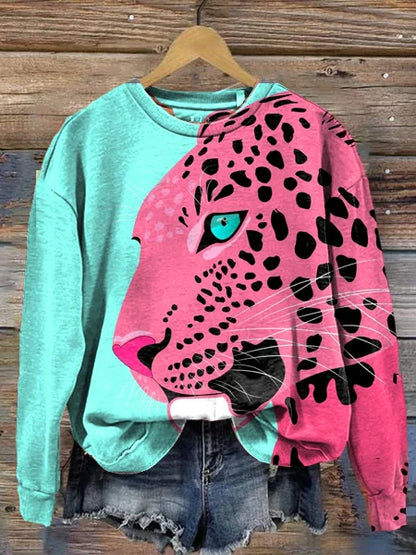 Jersey Cuello Redondo Estampado Animal - Vestiria