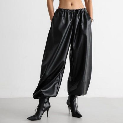 Pantalones Mujer Piel Sintética Adjustables - Vestiria