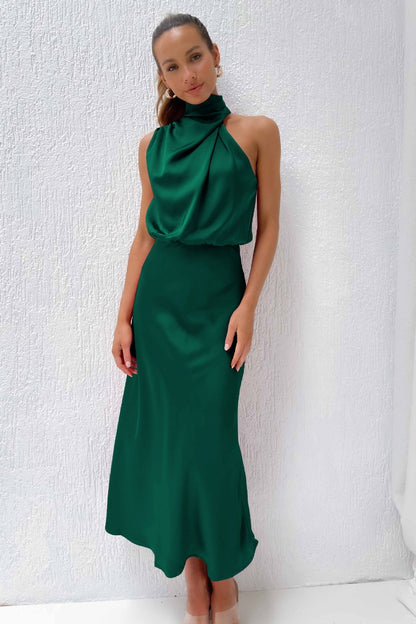 Vestido de fiesta largo elegante con escote en V