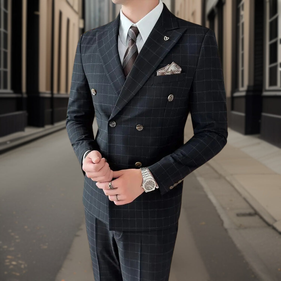 Traje Clásico Cuadriculado Elegante - Vestiria