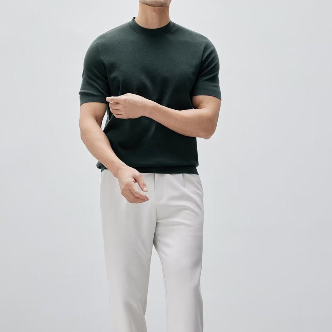 Camiseta Hombre Algodón Suave Cuello Redondo Clásica