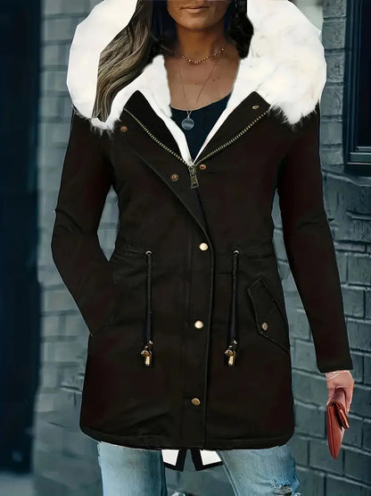 Chaquetón Mujer Cuero Imitación Capucha - Vestiria