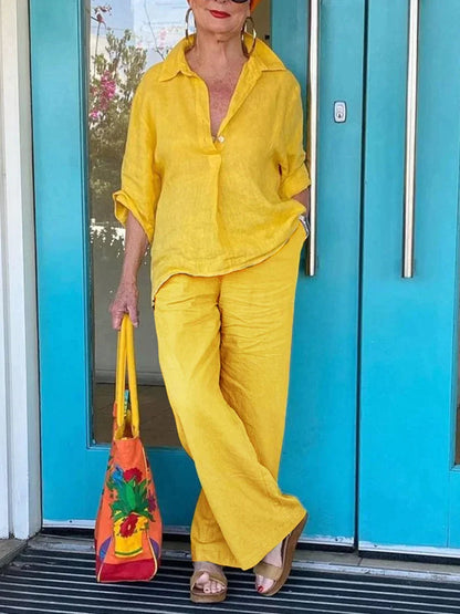 Conjunto Mujer Blusa Larga Pantalón Elegante - Vestiria