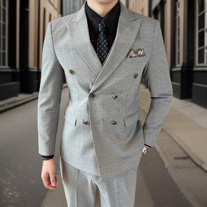 Traje Clásico Cuadriculado Elegante