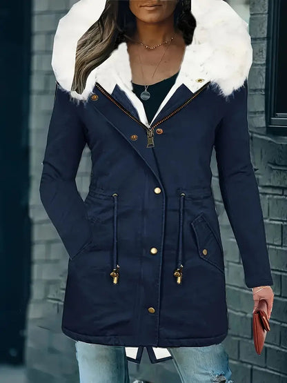 Chaquetón Mujer Cuero Imitación Capucha