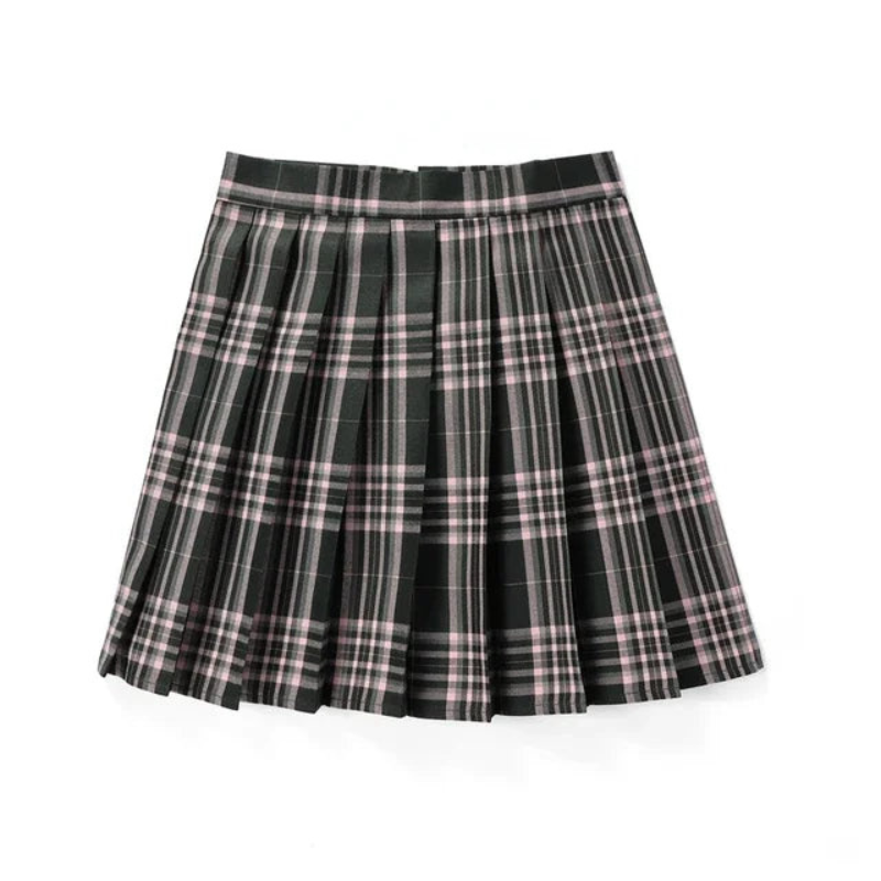 Minifalda escocesa plisada mujer