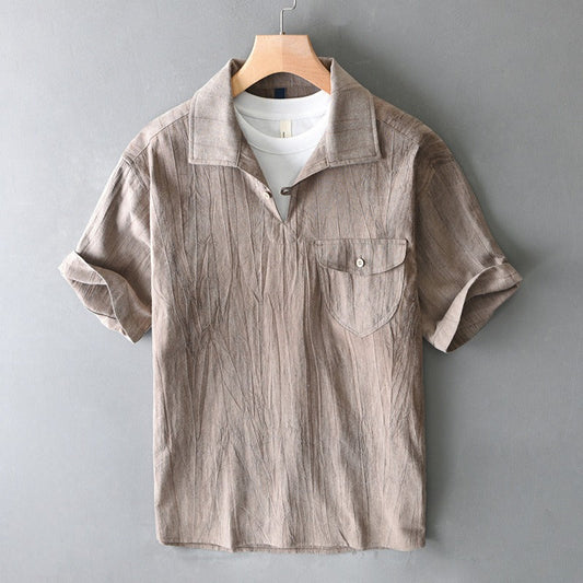 Camisa Hombre Lino Algodón Estilo Clásico - Vestiria