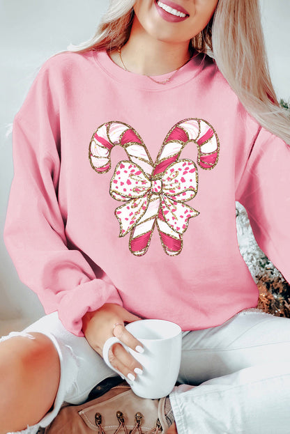 Sudadera Navideña Rosa Con Lazo