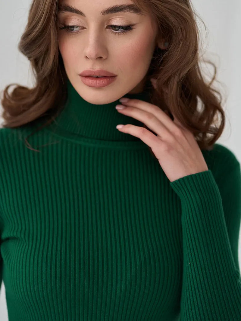 Sudadera cuello alto suave mujer