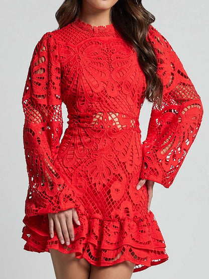 Vestido de Encaje Largo Elegante Mujer - Vestiria