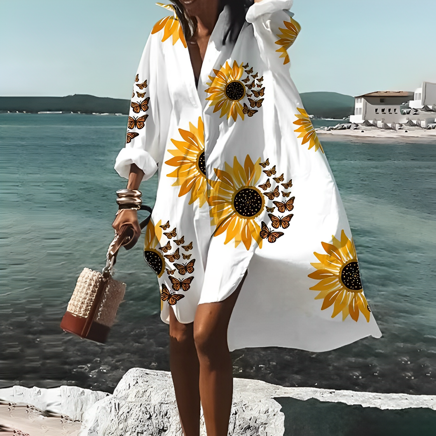 Vestido Midi Estampado Floral Único