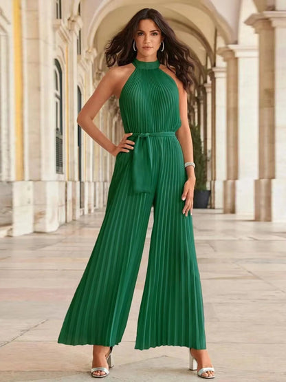 Mono Elegante Plisado Falda Ancha