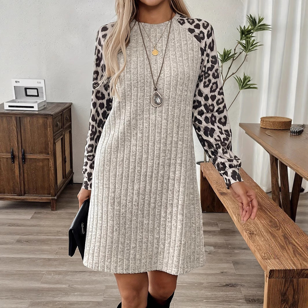 Vestido mujer punto estampado leopardo cálido - Vestiria