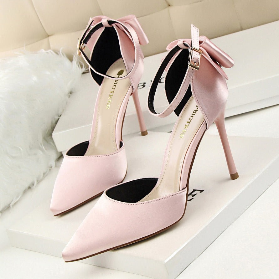Zapatos de Tacón Alto Mujer Brillante Puntera Estrecha