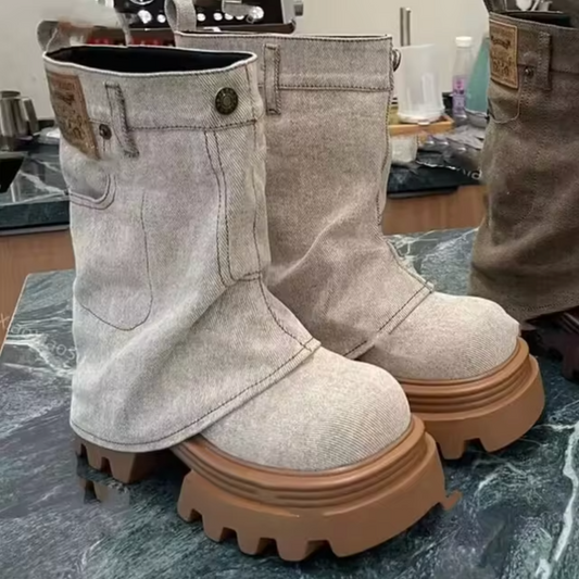 Botas Vaqueras Mujer Medias Modernas - Vestiria