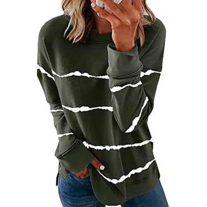 Camiseta de Algodón con Rayas Estilo Clásico