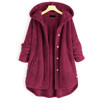 Chaqueta Mujer Abultada Capucha Cuello Alto