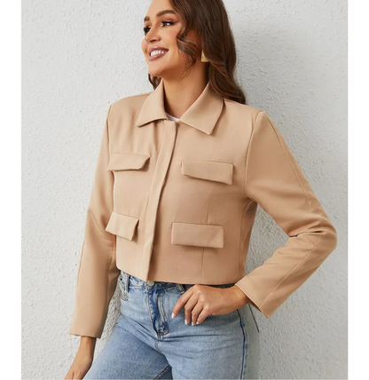 Chaqueta Mujer Corta Con Bolsillos - Vestiria
