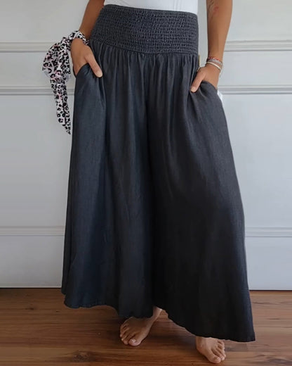 Pantalón alto elástico cómodo cintura ajustable - Vestiria
