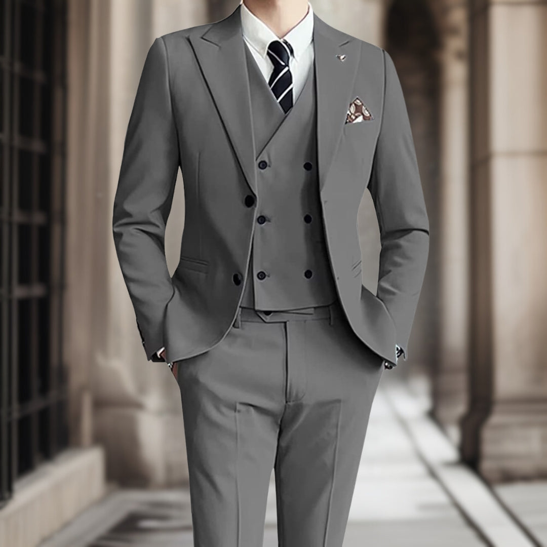 Traje de Novio Clásico 3 Piezas Elegante