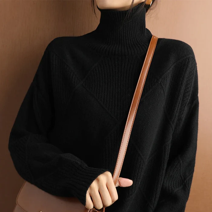 Suéter Mujer Cuello Alto Abrazador