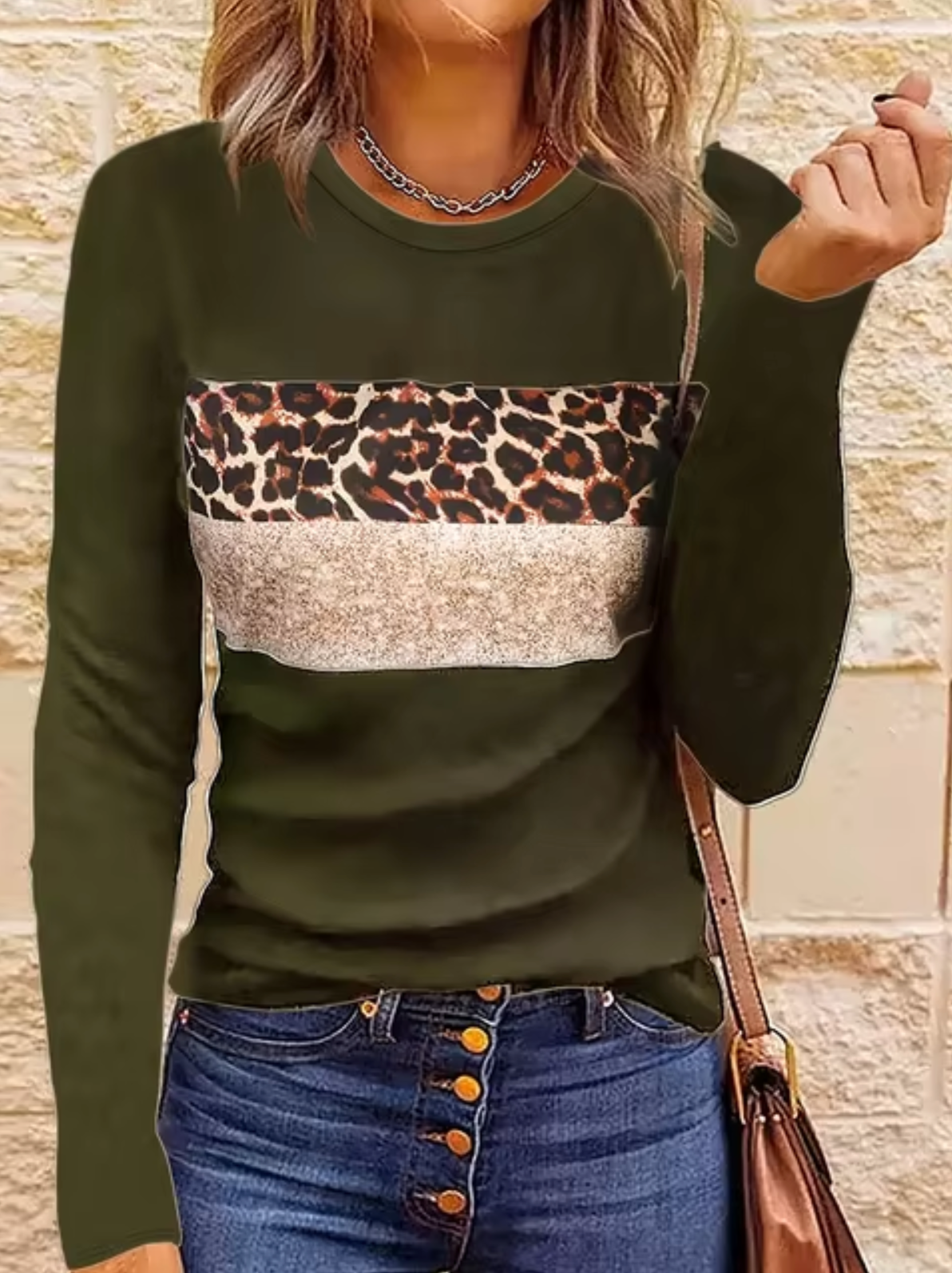 Camiseta Leopardo Mujer Manga Larga