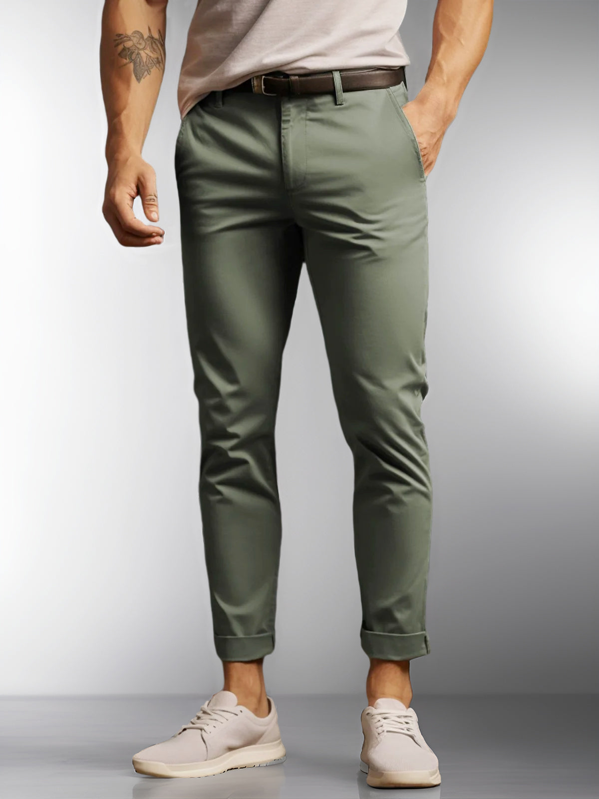 Pantalones chinos elásticos y cómodos de hombre