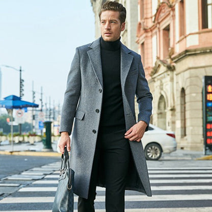 Abrigo Hombre Largo Elegante Invierno