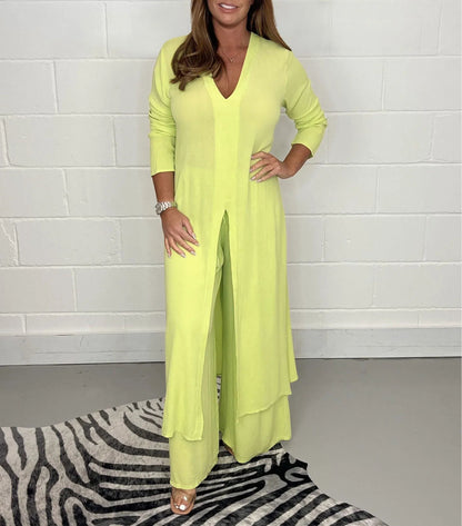 Conjunto de traje Mujer Elegante Corte Alto