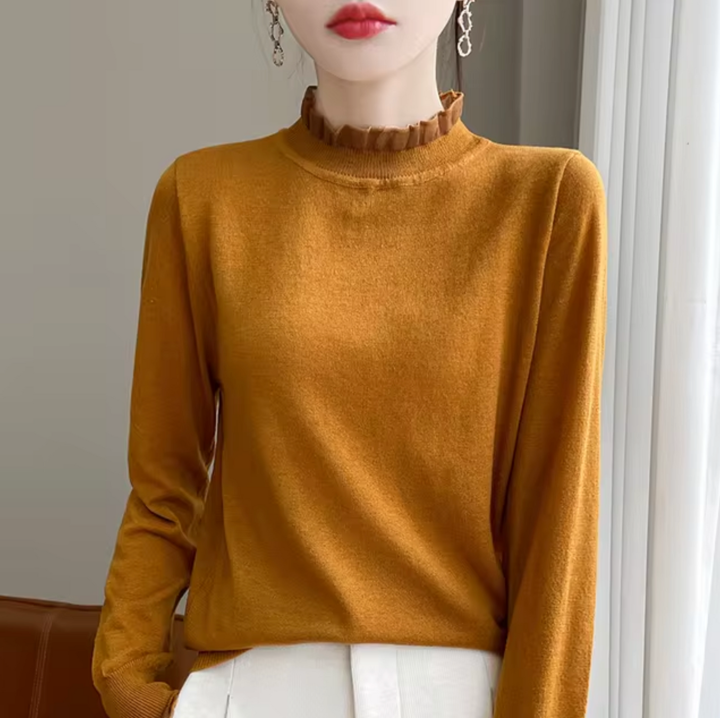 Sudadera Cachemira Cuello Alto Suave