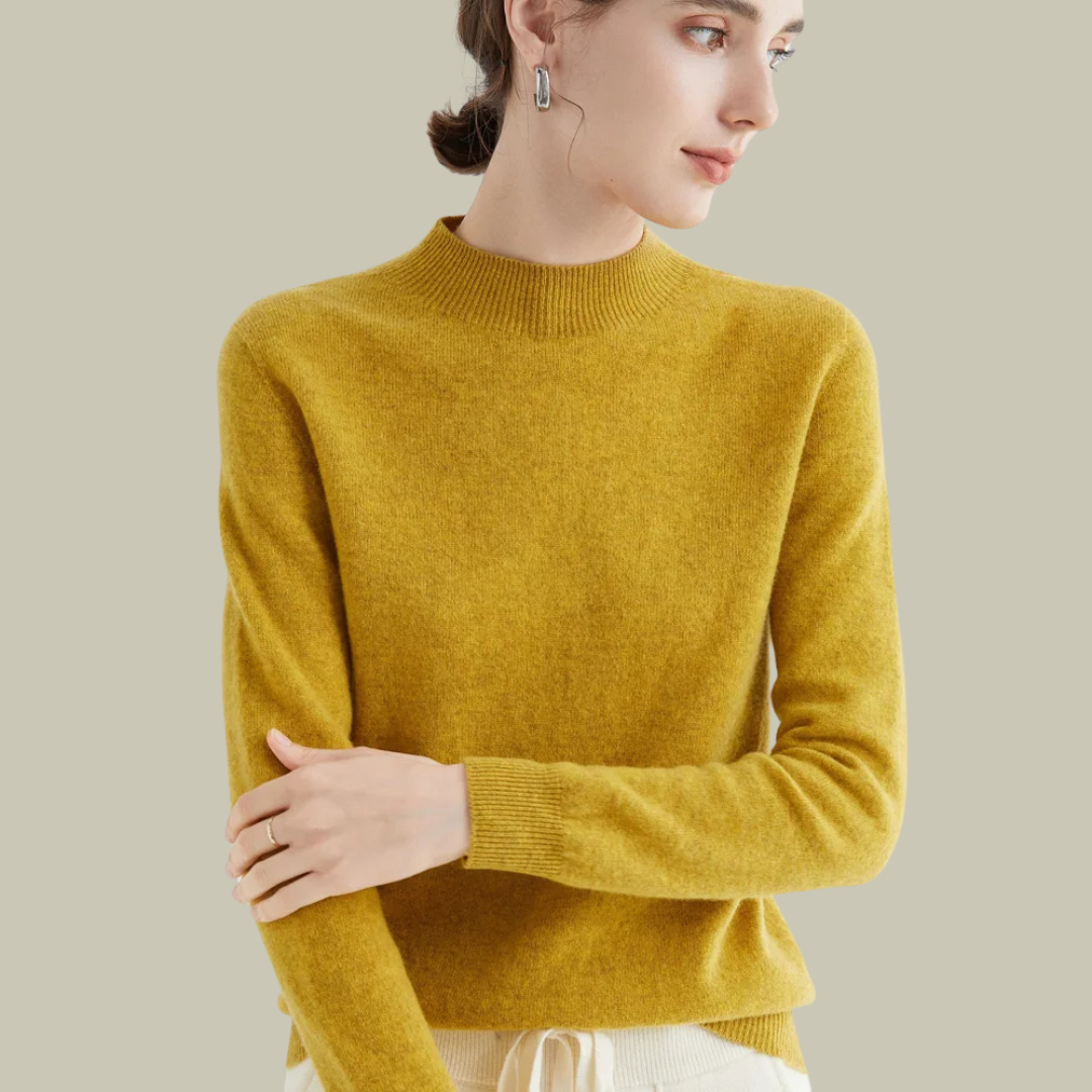 Jersey Mujer Lana Merino Cuello Alto Abrigado