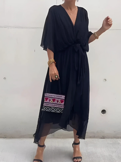 Vestido Midi Cruzado Chic Mujer - Vestiria