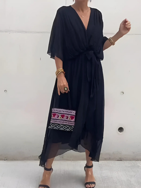 Vestido Midi Cruzado Chic Mujer - Vestiria