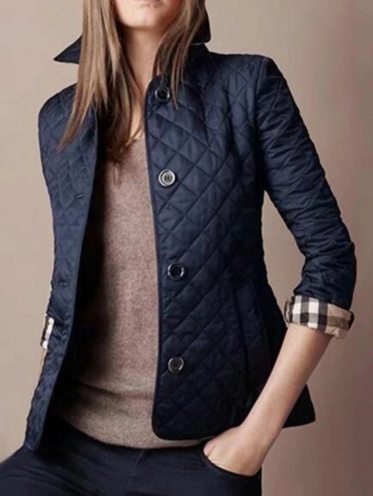 Chaqueta cortaviento mujer estampado cuadros abrigo invierno